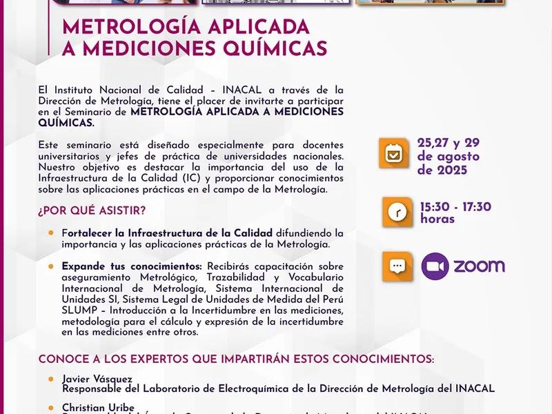 Third training for university teachers “Metrology applied to chemical measurements”