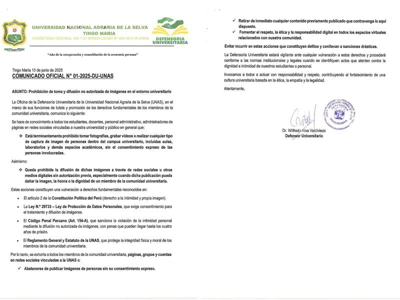 Prohibition of unauthorized taking and dissemination of images in the university environment