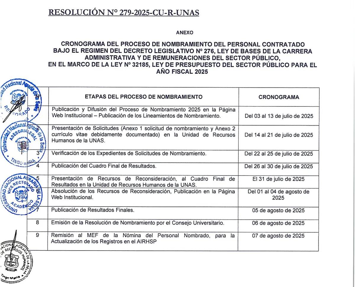 APPOINTMENT PROCESS OF STAFF CONTRACTED UNDER THE REGIME OF LEGISLATIVE DECREE N° 276
