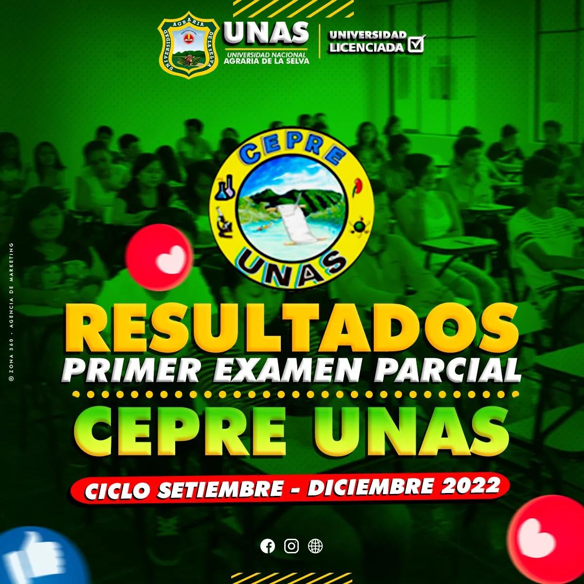 RESULTADOS DO PRIMEIRO EXAME PARCIAL CEPRE UNAS SET - DEZ 2022
